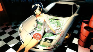 Mazda Miata anime-motor agtergrond — Anime kar Muurpapier