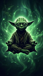 Yoda silhoeët vektor agtergrond met groen aura. — iPhone 5 Muurpapier