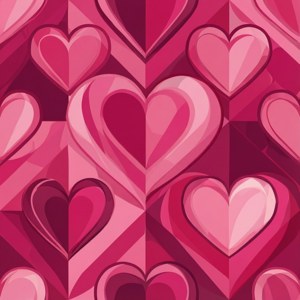 Abstrakte meetkundige hartpatroon SVG in pienk kleure vir Moedersdag. — Pixel Watch 5 Muurpapier
