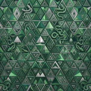 Moderne meetkundige patroon met slangmotiewe. — Slytherin estetiek Muurpapier