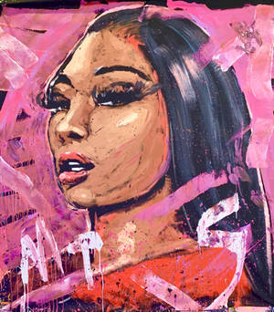 Megan Thee Stallion skildery agtergrond — Vivo X Fold3 Pro Muurpapier