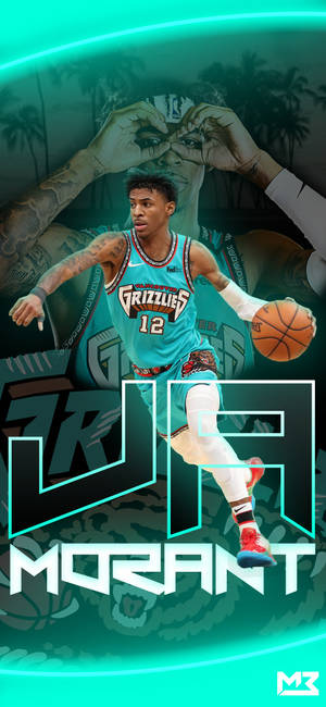 Memphis Grizzlies Ja Morant Plakkaat agtergrond — ROG Phone 9 FE Muurpapier