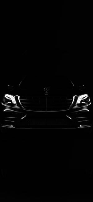 Mercedes iPhone X Swart Agtergrond — iPhone 16 Muurpapier