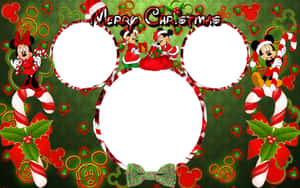 Mickey Mouse Kersraam — Disney kersfees Muurpapier