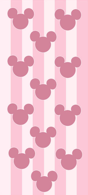 Mickey Pienk Disney Logo agtergrond — iPhone 17e Muurpapier