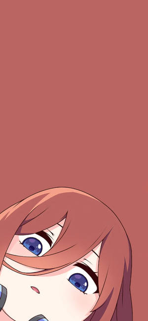 Miku Nakano oulike selfie agtergrond — iPhone 16 Plus Muurpapier
