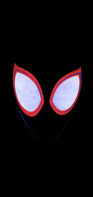 Miles Morales minimalistiese oë op swart agtergrond muurpapier — iPhone 15 Muurpapier