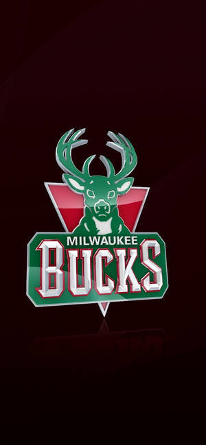 Milwaukee Bucks in donkerrooi agtergrond — iPhone 15 Pro Max Muurpapier