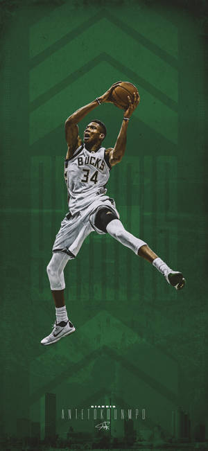 Milwaukee Bucks speler 34-agtergrond — iPhone 16 Pro Max Muurpapier