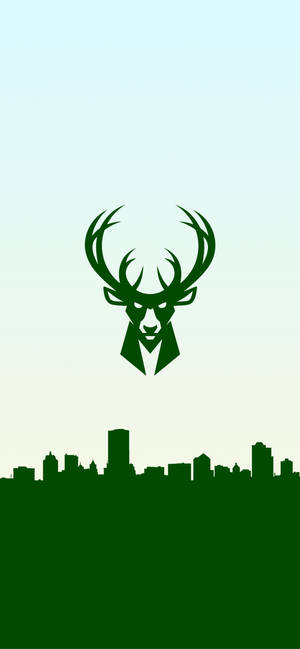 Milwaukee Bucks groen logo-agtergrond — iPhone 16 Pro Muurpapier
