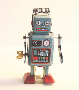 Miniatuur Vintage Robot-agtergrond. — Vivo X Fold Muurpapier