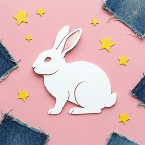 Minimalistiese NewJeans-estetika met 'n hasiesilhoeët en pastelpienk. — Pixel Watch 5 Muurpapier