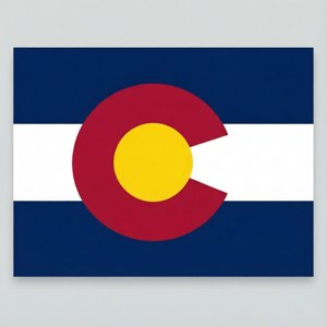 Skoon geometriese interpretasie van die Colorado-vlag vir moderne muurpapier. — Tecno Phantom Muurpapier
