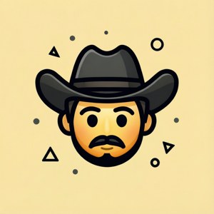 Eenvoudige cowboy-emoji op 'n pastelagtergrond. — Tecno Phantom Muurpapier