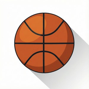 Skoon plat vektor-illustrasie van 'n basketbal — Huawei nova Flip Muurpapier