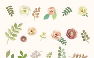 Minimalistiese Blomontwerp in Pastelkleure — Room Estetika Muurpapier