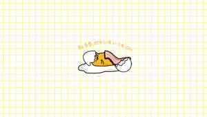 Minimalistiese Estetiese Werkskerm Prentjie Gudetama — Estetiese tekenprent Muurpapier