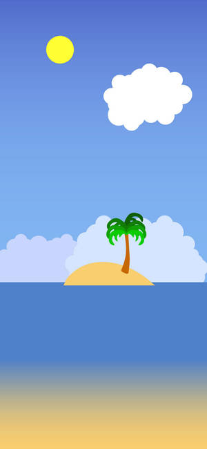 Minimalistiese Eiland-agtergrond — iPhone 16 Pro Max Muurpapier