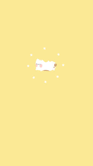 Minimalistiese Hond Oulike Pastelgeel — Geel esteties Muurpapier