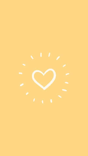 Minimalistiese Hart Oulike Pastelgeel — Geel esteties Muurpapier