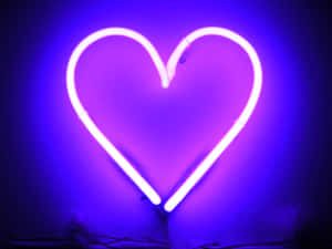 Neon Hart — Neon pers Muurpapier