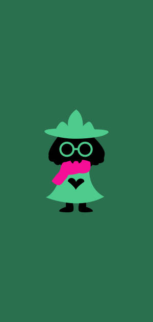 Minimalistiese Ralsei agtergrond — iPhone 14 Plus Muurpapier