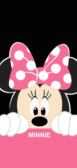 Minnie Mouse wat van agter 'n muur loer-agtergrond — iPhone 12 Pro Max Muurpapier
