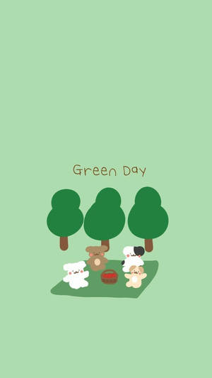 Mintgroen Estetiese Bere — Groen estetiese GIF Muurpapier