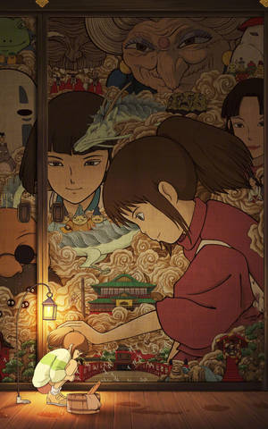 Mobiele Spirited Away-agtergrond — Galaxy Tab S10+ Muurpapier
