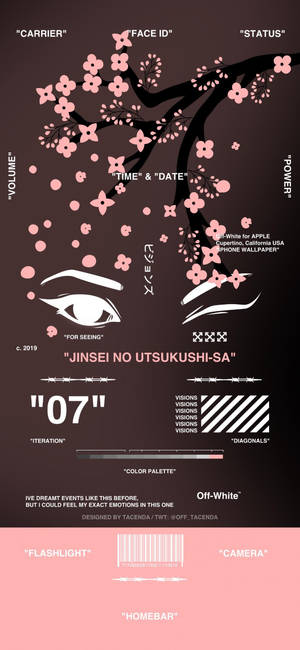 Japanese Off White muurpapier — iPhone 17 Pro Muurpapier