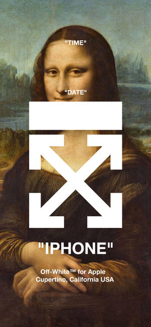 Mona Lisa Off-White IPhone agtergrond — iPhone 15 Muurpapier
