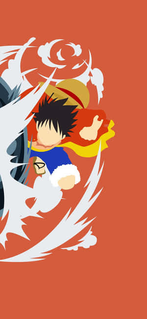 Monkey D. Luffy Oranje Anime — Vivo V70 Lite Muurpapier