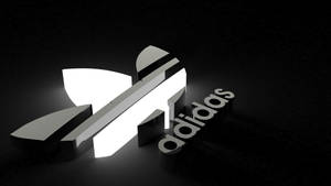 Monochroom Adidas Handelsmerklogo-agtergrond — Egswart Muurpapier
