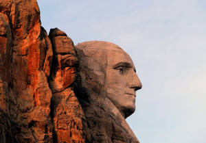 Mount Rushmore Abraham Lincoln in Goue Uur