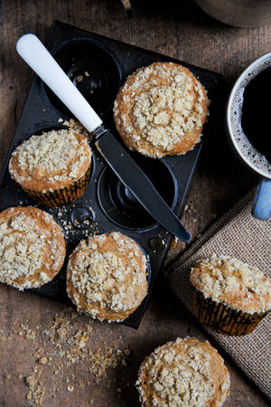 Muffins met hawermout agtergrond — 2:3 Muurpapier