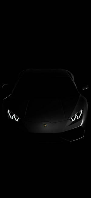 Swart Apple iPhone Beeld Van 'n Mustang Motor — Samsung S23 Ultra Muurpapier
