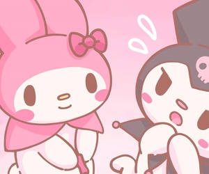 Lessenaaragtergrondbeeld van My Melody Kuromi
