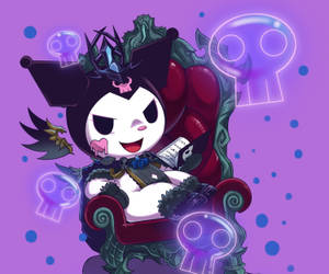 My Melody Kuromi Sit Op die Troon