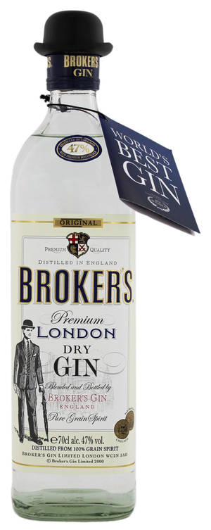 'n Bottel Brokers Gin met sy kenmerkende bolhoed — Galaxy Z Vou 6 Muurpapier