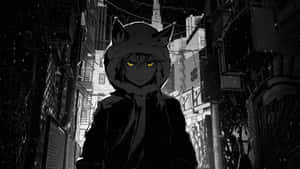 Donker anime prente — Swart en Wit Anime Muurpapier