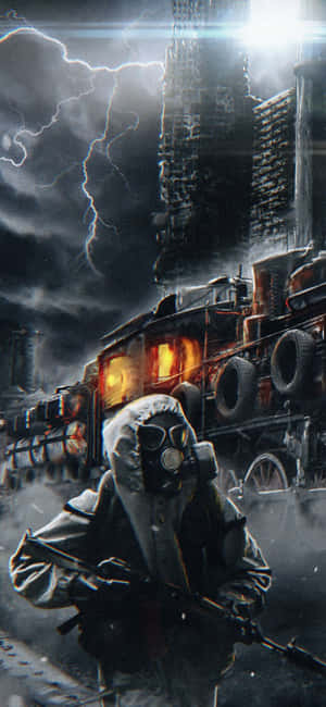 iPhone X Metro Exodus Agtergrond — iPhone 15 Plus Muurpapier