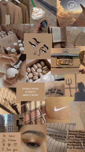 Estetiese Bruin prente — Estetiese bruin Muurpapier