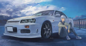 Anime-motor agtergrond — Anime kar Muurpapier