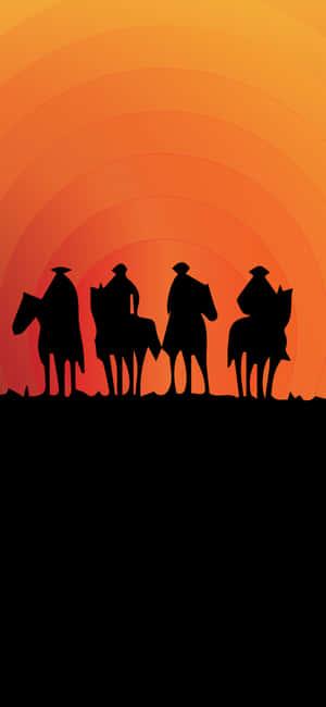 Westelike Cowboy iPhone — iPhone 15 Pro Muurpapier
