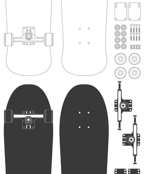 Skater-seun estetiese prente