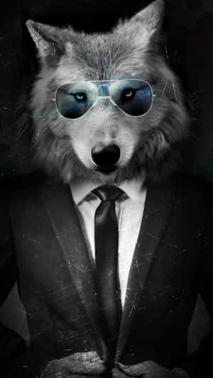 Koel Wolf prente — Koel wolf Muurpapier