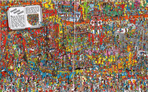 'n Lewendige en intrigerende toneel uit Waar is Wally met miniatuur speelgoedwesens, wat 'n boeiende soekavontuur ontketen.