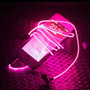 Neonpienk-estetika prente — Neon pienk esteties Muurpapier