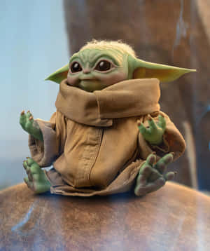 Spotprent Yoda — Bruin estetiese GIF Muurpapier