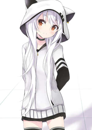Anime-meisie-kappie-prente — OnePlus Pad 2 Pro Muurpapier